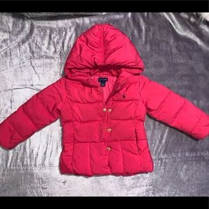 Girls pink Ralph Lauren puffer coat